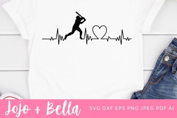 Baseball Heartbeat SVG for Crafts and Graphics