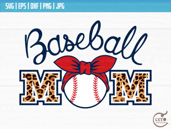 Baseball Mom Life Leopard Print Graphics for Crafts
