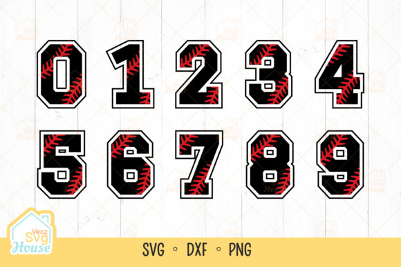 Baseball Stitches Numbers SVG for Crafts and Graphics