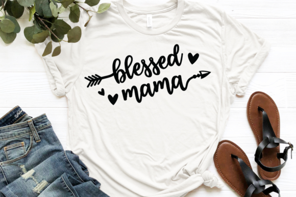 Blessed Mama with Arrow Hearts Svg for Crafts and Graphics