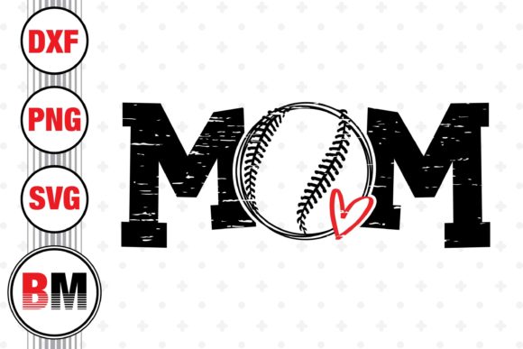 Distressed Baseball Mom Graphics for Crafts and Creative Projects