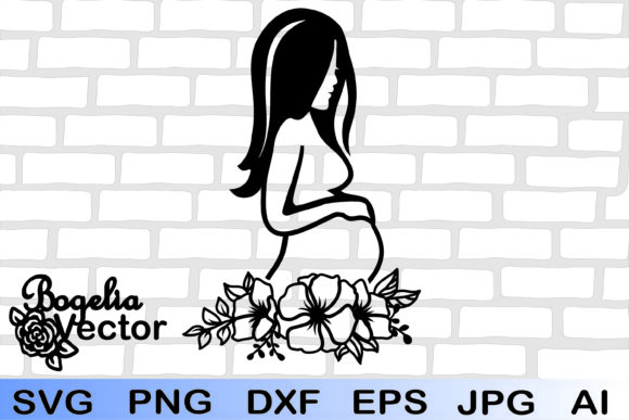 Floral Pregnancy Woman Mom Graphics for Crafts and Branding