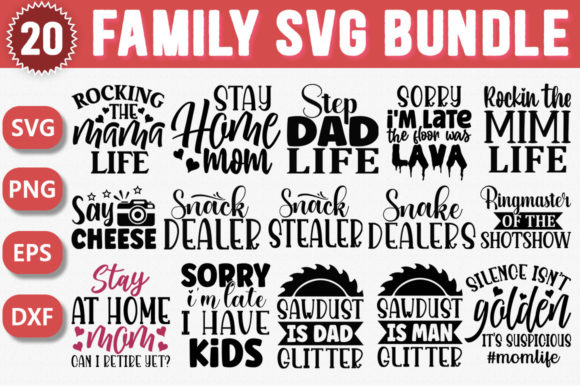 Mom,Dad,Familly SVG Bundle Vol 12 for Crafts and Graphics