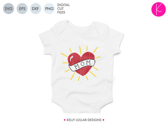 Mom Heart Tattoo Graphics for Crafts and Digital Products