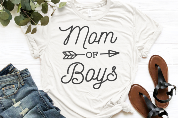 Mom of Boys with Arrow Black Svg for Crafts and Graphics