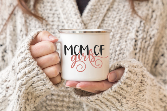 Mom of Girls Pink Svg for Crafts and Graphics