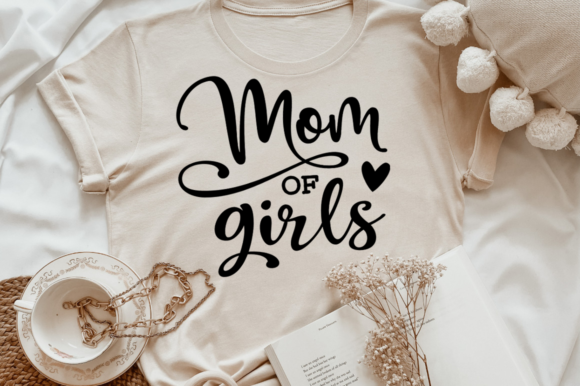 Mom of Girls with Heart Svg for Crafts and Graphics