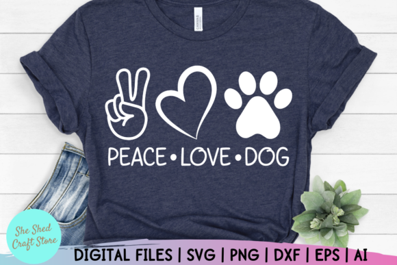 Peace Love Dog - Dog Mom Graphics for Local Business Branding