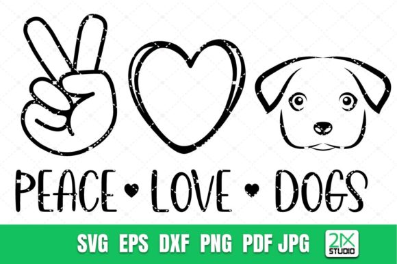 Peace Love Dogs Svg for Crafts and Graphics