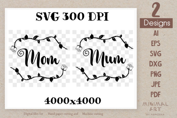 Rose Wreath Message Mom Mum Svg for Crafts and Graphics