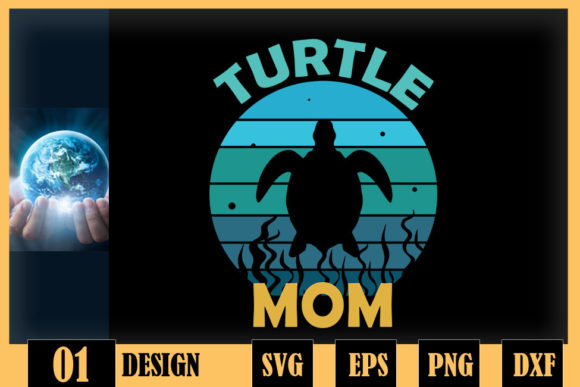 Turtle Mom Vintage Retro Mother's Day Graphics